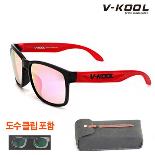 [V-KOOL] VK-1997 편광안경 블랙스카이 핑크 레드 (도수클립포함)