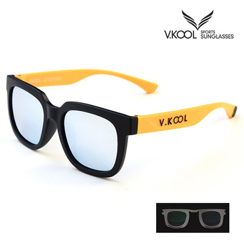 [V-KOOL] VK-2001 편광안경 실버 옐로우 (도수클립포함)