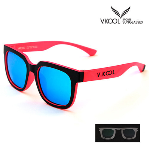 [V-KOOL] VK-2001 편광안경 블랙 핑크 (도수클립포함)