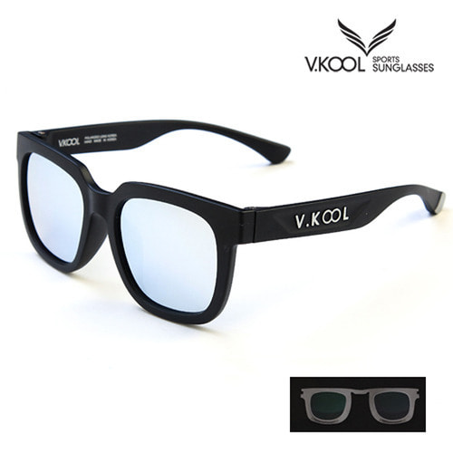 [V-KOOL] VK-2001 편광안경 블랙 실버 (도수클립포함)