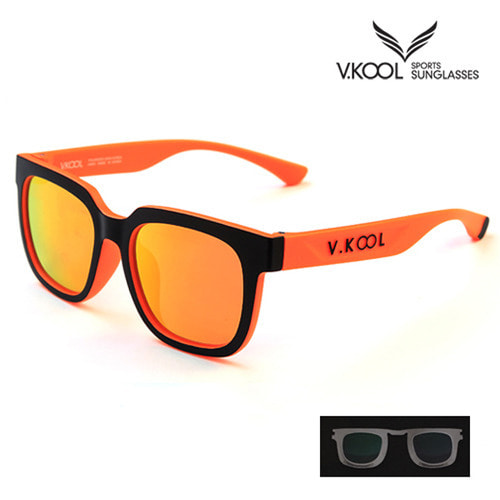 [V-KOOL] VK-2001 편광안경 레드 오렌지 (도수클립포함)