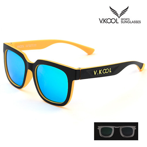 [V-KOOL] VK-2001 편광안경 블랙 옐로우 (도수클립포함)