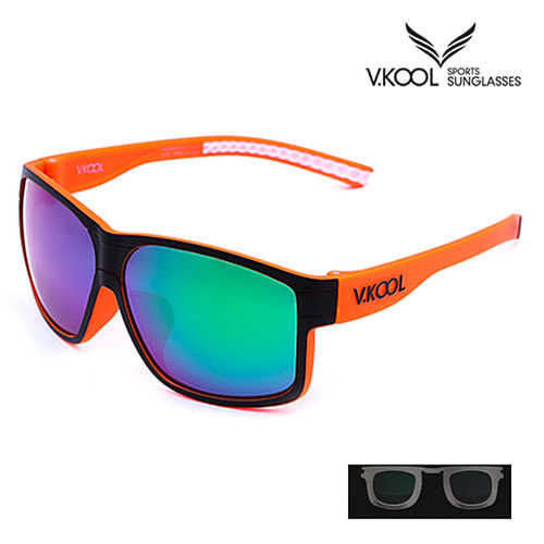 [V-KOOL] VK-2005 편광안경 블랙 오렌지(도수클립포함)