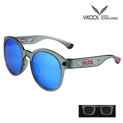 [V-KOOL] VK-2006 편광안경 블루 투명그레이(도수클립포함)